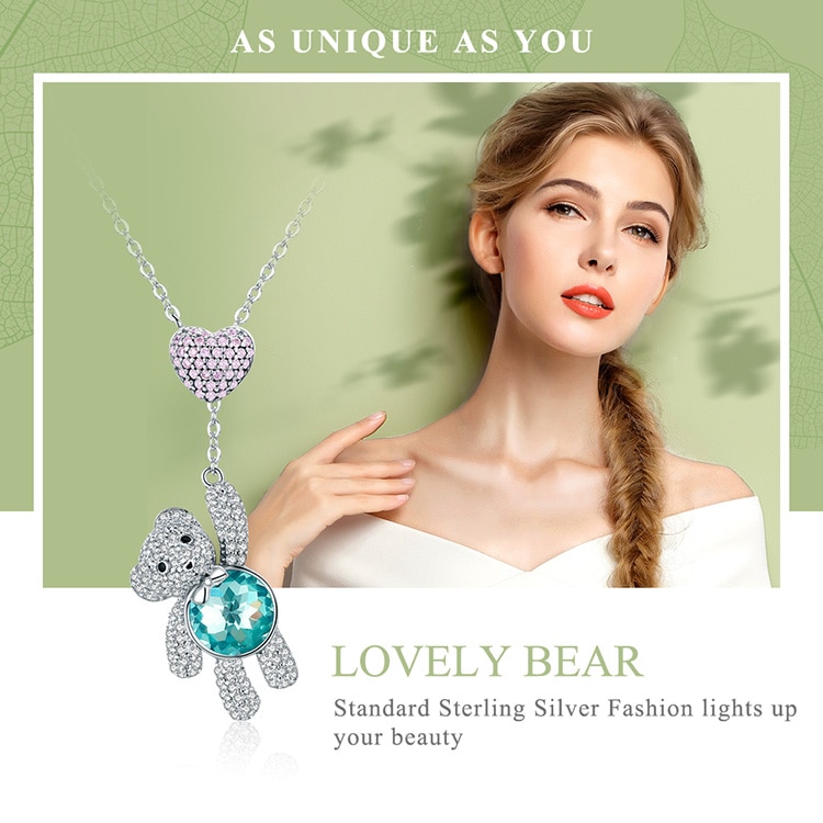 Heart Shaped Pink Cubic Zirconia Animal Pendant Necklace