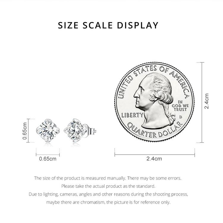 Stunning D Color 1 carat Moissanite Stud Earring fashioned in Genuine Sterling Silver | www.atgjewellery.com