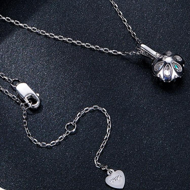 Platinum Plated 1ct Round Brilliant Cut Moissanite Pendant Necklace crafted on Sterling Silver | www.atgjewellery.com