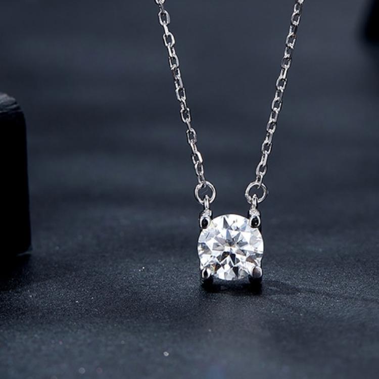 Sparkling 1ct Moissanite Pendant Necklace fashioned on Sterling Silver | www.atgjewellery.com