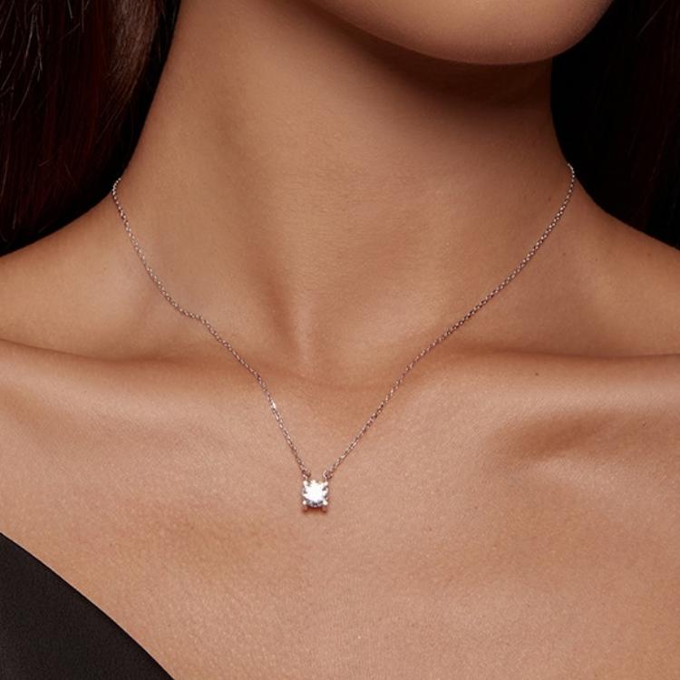 Sparkling 1ct Moissanite Pendant Necklace fashioned on Sterling Silver | www.atgjewellery.com