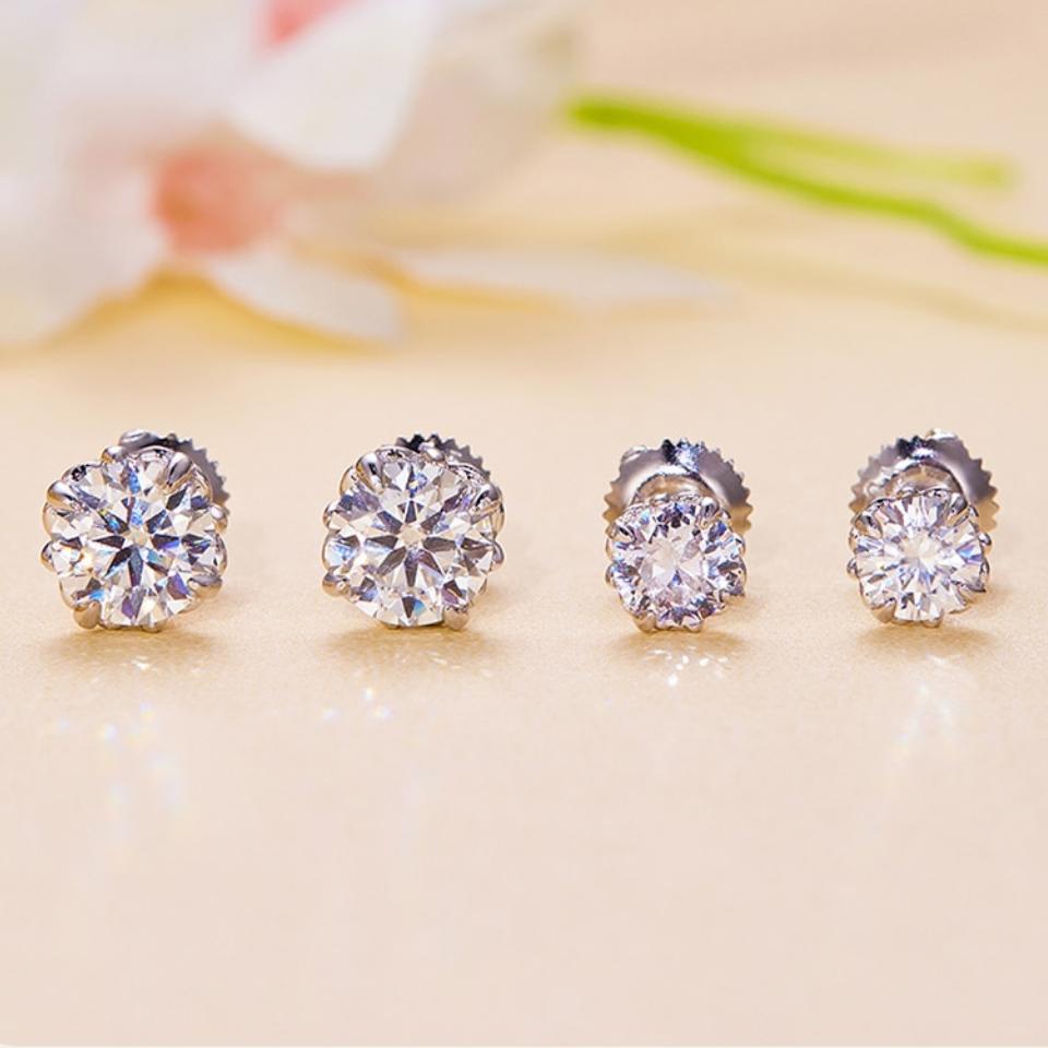 Stunning Moissanite Stud Earrings crafted on Sterling Silver | www.atgjewellery.com Stunning Moissanite Stud Earrings crafted on Sterling Silver | www.atgjewellery.com